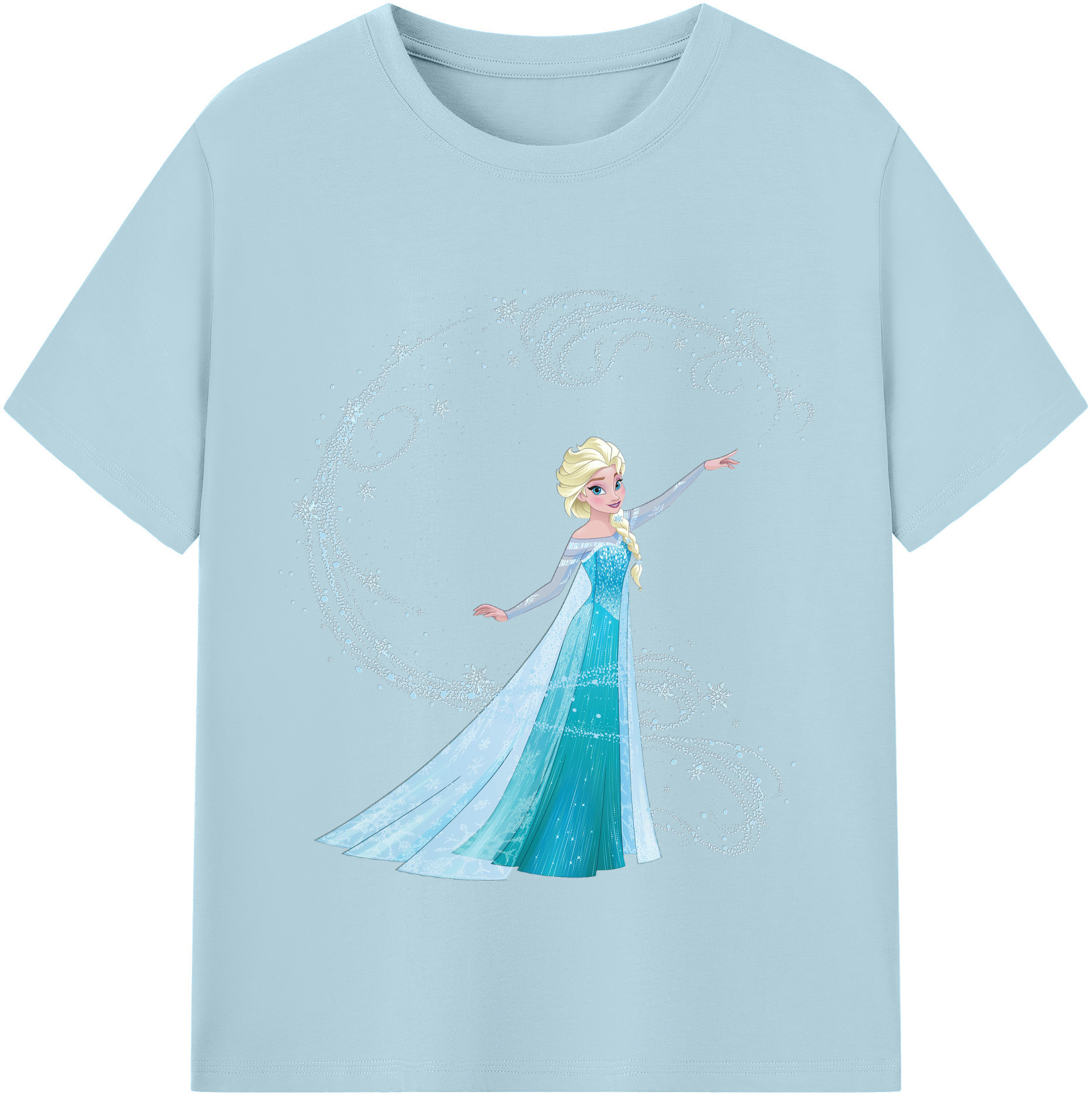 アナと雪の女王 アンナ エルサ Frozen Anna Elsa 綿100％半袖Tシャツ（フロントプリント）